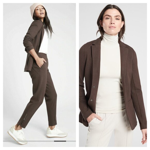 Athleta Venice Heather Blazer 10 Dark Brown Heather - Picture 2 of 16